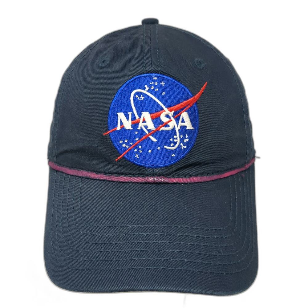 H3 Headwear NASA Logo 5 Panel Blue One Size Rope Detail Snapback Space Hat
